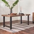 Bassano Industrial Dining Table - 220cm - 8 Seater - Brown and Black - Recycled Wood and Metal