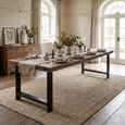 Bassano Industrial Dining Table - 300cm - 12 Seater - Brown and Black - Recycled Wood and Metal