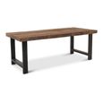 Bassano Industrial Dining Table - 220cm - 8 Seater - Brown and Black - Recycled Wood and Metal