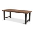 Bassano Industrial Dining Table - 220cm - 8 Seater - Brown and Black - Recycled Wood and Metal
