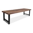 Bassano Industrial Dining Table - 300cm - 12 Seater - Brown and Black - Recycled Wood and Metal