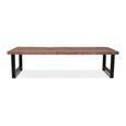 Bassano Industrial Dining Table - 300cm - 12 Seater - Brown and Black - Recycled Wood and Metal