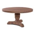 Madison Dining Table - 160cm - 6 Seater - Pedestal - Brown - Wooden