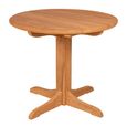 Outdoor Dining Table - 90cm - 2 Seater - Round - Pedestal - Natural - Teak Wood