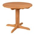 Outdoor Dining Table - 90cm - 2 Seater - Round - Pedestal - Natural - Teak Wood