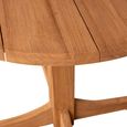 Outdoor Dining Table - 90cm - 2 Seater - Round - Pedestal - Natural - Teak Wood