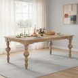 Havana Dining Table - 240cm - 10 Seater - Turned Legs - Natural - Wooden
