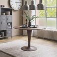 Himalaya Industrial Dining Table - 80cm - 2 Seater - Round - Rustic Brown - Metal