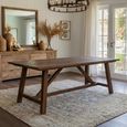 Kentucky Dining Table - 240cm - 10 Seater - Trestle Base - Brown - Wooden