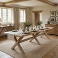 Tennessee Dining Table - 300cm - 12 Seater - Cross Legs - Natural - Wooden