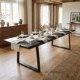 Trunk Industrial Dining Table - 300cm - 12 Seater - Live Edge - U Legs - Matt Black - Wood and Metal