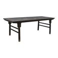 Distressed Dining Table - 233cm - 10 Seater - Black - Dark Wood