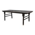 Distressed Dining Table - 233cm - 10 Seater - Black - Dark Wood