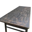Distressed Dining Table - 233cm - 10 Seater - Black - Dark Wood