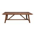 Kentucky Dining Table - 240cm - 10 Seater - Trestle Base - Brown - Wooden