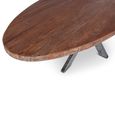 Leandro Industrial Dining Table - 240cm - 10 Seater - Oval - Spider Legs - Brown and Black - Teak Wood and Metal