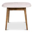 Reims Dining Table - 92cm - 4 Seater - Oval - White and Brown - Marble Effect and Wood
