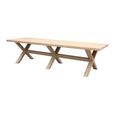 Tennessee Dining Table - 300cm - 12 Seater - Cross Legs - Natural - Wooden