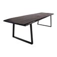 Trunk Industrial Dining Table - 300cm - 12 Seater - Live Edge - U Legs - Matt Black - Wood and Metal