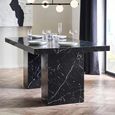 Rome Dining Table - 180cm - 8 Seater - Black - Marble Effect