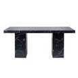 Rome Dining Table - 180cm - 8 Seater - Black - Marble Effect