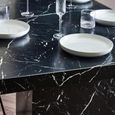 Rome Dining Table - 180cm - 8 Seater - Black - Marble Effect