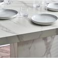 Rome Dining Table - 180cm - 8 Seater - White - Marble Effect