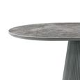 Barletta Dining Table - 180cm - 6 Seater - Oval - Fluted Base - Dark Grey - Sintered Stone and Wood