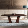 Bellagio Extending Dining Table - 160cm-210cm - 6-8 Seater - Sculptural Angled Base - High Gloss Walnut - Wooden