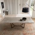 Jupiter Extending Dining Table - 205cm-309cm - 8-12 Seater - Geometric Base - Eco Stone and Black