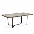 Jupiter Extending Dining Table - 205cm-309cm - 8-12 Seater - Geometric Base - Eco Stone and Black