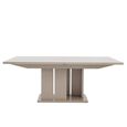 Claire Extending Dining Table - 160cm-210cm - 6-8 Seater - Pedestal - Pearl Line Eco Veneer High Gloss