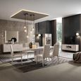 Claire Extending Dining Table - 196cm-250cm - 8-10 Seater - Pedestal - Pearl Line Eco Veneer High Gloss