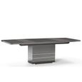 Versilia Extending Pedestal Dining Table - 8-10 Seater - 196cm-250cm - Black