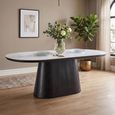 Calgary Dining Table - 200cm - 8 Seater - Oval - White and Black