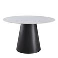 Calgary Dining Table - 110cm - 4 Seater - Round - White and Black