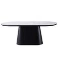 Calgary Dining Table - 200cm - 8 Seater - Oval - White and Black