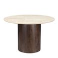 Brix Bottecino Dining Table - 120cm - 4 Seater - Round - Pedestal - Chestnut - Ceramic and Mango Wood
