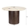 Brix Bottecino Dining Table - 120cm - 4 Seater - Round - Pedestal - Chestnut - Ceramic and Mango Wood