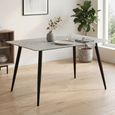 Argenta Dining Table - 120cm - 4 Seater - Grey and Black - Sintered Stone Top