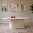 Brix Travis Dining Table - 200cm - 8 Seater - Pedestal - Oval - Sandy - Concrete
