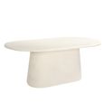 Brix Travis Dining Table - 200cm - 8 Seater - Pedestal - Oval - Sandy - Concrete