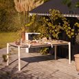 Abela Outdoor Dining Table - 200cm - 8 Seater - Sand and Natural - Wood and Aluminium