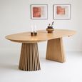Osaka Oak Extending Dining Table - 200cm-300cm - 8-12 Seater - Oval - Slatted Base - Natural