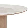 Athens Dining Table - 210cm - 8 Seater - Oval - White and Brown - Fluted Base - Ceramic and Wooden