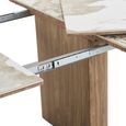 Athens Extending Dining Table - 120cm-200cm - 4-8 Seater - Round - Fluted Base - White and Brown - Ceramic and Wooden