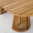 Berja Dining Table - 200cm - 8 Seater - Oval - Slatted Base - Natural - Teak Wood