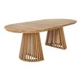 Berja Dining Table - 200cm - 8 Seater - Oval - Slatted Base - Natural - Teak Wood