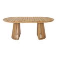 Berja Dining Table - 200cm - 8 Seater - Oval - Slatted Base - Natural - Teak Wood