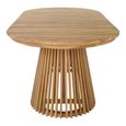 Berja Dining Table - 200cm - 8 Seater - Oval - Slatted Base - Natural - Teak Wood